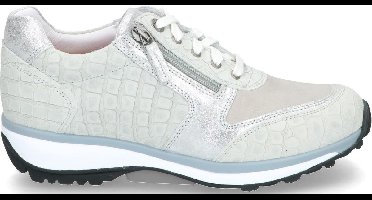 Xsensible Vrouwen Leren Crocoprint Lage sneakers / Damesschoenen 30103.2/Wembley - Beige - Maat 37