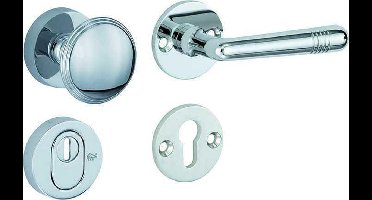 Veiligheidsgarnituur - Chroom - Mi Satori - Mi Satori knop/kruk op - SKG Art-Deco glans chroom rechts
