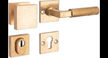 Veiligheidsgarnituur - Antiek messing - Mi Satori - Mi Satori knop/kruk op - SKG Bauhaus messing antiek rechts