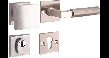 Veiligheidsgarnituur - Nikkel mat ongelakt - Mi Satori - Mi Satori knop/kruk op - SKG Bauhaus mat nikkel / mat nikkel PVD rechts
