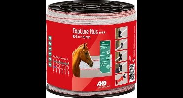 AKO TopLine Plus schriklint wit/rood 2cm-400m