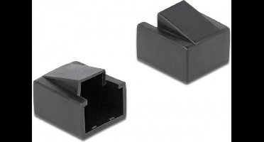 RJ45 (v) afsluitcovers voor RJ45 (m) connectoren - 10 stuks / zwart