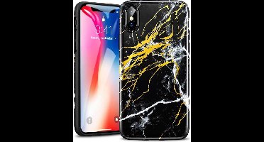 ESR iPhone X hoes Marmer zwart goud zacht TPU