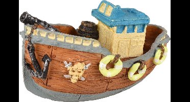 Aquarium Ropa Scheepswrak Piraat - Bruin - 12 x 7 x 7 cm
