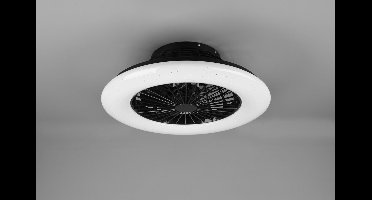 REALITY STRALSUND - Plafondventilator - Zwart mat - incl. 1x SMD 30 W - Licht apart schakelbaar - Afstandsbediening - Dimbaar - Traploos instelbare lichtkleur - Niet geschikt voor externe dimmer - Geheugenfunctie - 3 snelheid - Zomer- en wintermodus