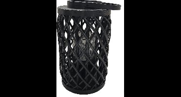 Bamboe - lantaarn - zwart - Lantaarn -windlicht - kaarsenstandaard - 40 cm hoog