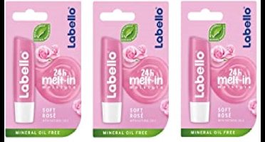 Labello rose stick Lippenbalsem - Voordeelverpakking 3 Stuks