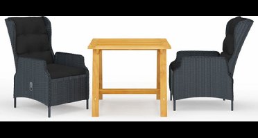 vidaXL - 3-delige - Tuinset - donkergrijs