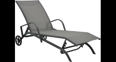 vidaXL - Ligbed - staal - en - textileen