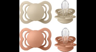 BIBS Supreme Siliconen Vanilla & Peach maat 1 0-6 maanden