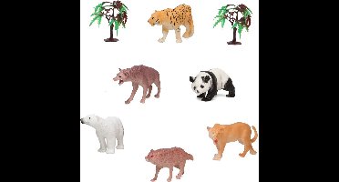 6x Plastic safari/jungle dieren speelgoed figuren 11 cm voor kinderen - Speelgoeddieren - Speelgoedfiguren - Wilde dieren - Dieren speelset safaridieren
