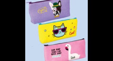 Etui - Etui voor school - Gele etui - Schoolspullen - Cadeau - Terug naar school  - School etui - Back to school - Pennenzak - Pennenhouder - Etui voor kinderen en volwassenen - Etui met rits - Pennen - Potladen - Stiften - Canvas