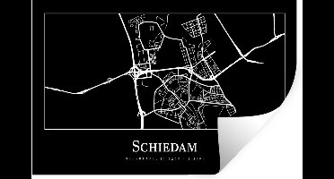 Muurstickers - Sticker Folie - Kaart - Schiedam - Plattegrond - Stadskaart - 30x20 cm - Plakfolie - Muurstickers Kinderkamer - Zelfklevend Behang - Zelfklevend behangpapier - Stickerfolie