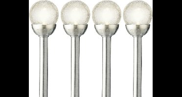 Lumineo LED tuinlampjes instekers - 4x - solar - ronde bol - 30 cm - tuinverlichting - buitenverlichting