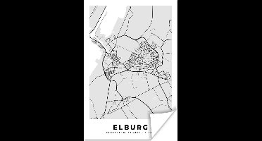 Poster Elburg - Plattegrond - Kaart - Stadskaart - 20x30 cm