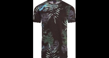 Mario Russo T-shirt - Zwart - Bloemenpatroon - Zomershirt - XXL