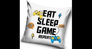 Eat Sleep Game Repeat sierkussen 40X40 cm