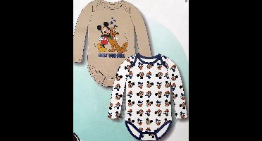 Disney Baby Mickey Mouse,Pluto en Donald Duck Rompers - Maat 62/68 - 2 Stuks