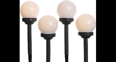 Lumineo solar prikspots - set 4x - bollen verlichting - H27 cm - warm wit