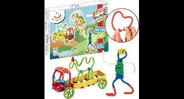 Spaghetteez 100stuks set- flexibele bouwstaafjes- speelgoed 4,5,6,7,8 jaar jongens en meisjes- knutselen meisjes jongens- constructie speelgoed- Montessori speelgoed- educatief speelgoed