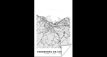 Poster Kaart - Stadskaart - Cherbourg-en-Cotentin - Plattegrond - Frankrijk - 20x30 cm