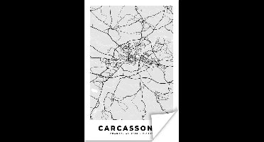 Poster Plattegrond – Carcassonne – Stadskaart – Kaart – Frankrijk - 20x30 cm
