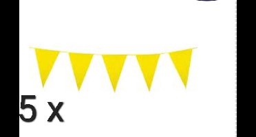 5x vlaggenlijn - Geel- 10 meter, Verjaardag, Themafeest, Pasen