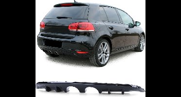 R32 R20 Look Achterbumper Diffuser Hoogglans Zwart Dubbele uitlaat uitsparing Geschikt Voor Volkswagen Golf 6 R20 R32 Tsi Tdi