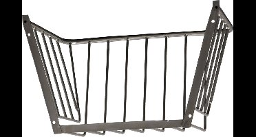 Excellent Hooiruif - B70xL51xD45 cm - Mooie grote hooiruif voor uw paard - Rechthoekig - Geschikt voor paarden - Metaal - Zilver
