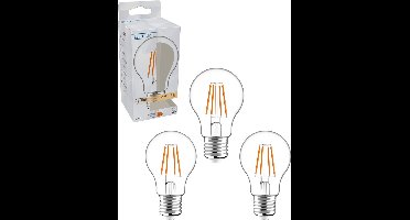 ProLong LED Filament Lamp E27 - Warm wit - A60 Peer helder - 4.5W vervangt 40W - 3 lampen