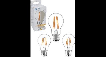 ProLong LED Filament Lamp E27 - Warm wit - A60 Peer helder - 7W vervangt 60W - 3 lampen