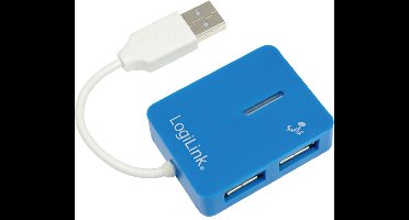 LogiLink UA0136 USB 2.0-hub 4 poorten Blauw