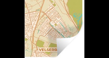 Muurstickers - Sticker Folie - Kaart - Plattegrond - Stadskaart - Velserbroek - 30x30 cm - Plakfolie - Muurstickers Kinderkamer - Zelfklevend Behang - Zelfklevend behangpapier - Stickerfolie