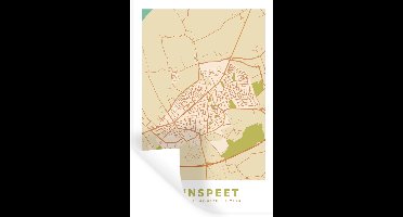 Muurstickers - Sticker Folie - Nunspeet - Plattegrond - Kaart - Stadskaart - 20x30 cm - Plakfolie - Muurstickers Kinderkamer - Zelfklevend Behang - Zelfklevend behangpapier - Stickerfolie