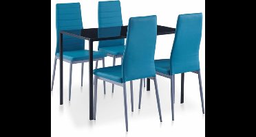 vidaXL - 5-delige - Eethoek - blauw