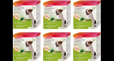 6x Beaphar Schapenvet Bonbons Mini met Zeewier - Hondensnack - 245g