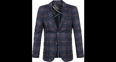 Suitable Respect Colbert Montreal Ruit Flex Donkerblauw - Maat 50 - Heren blazer
