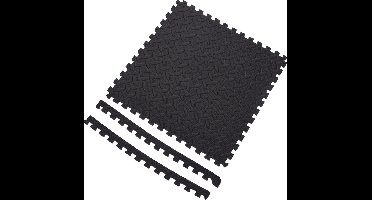 12x Foam vloermat/zwembad tegels antraciet/zwart 40 x 40 cm - Wasmachine - Fitness - Multifunctioneel