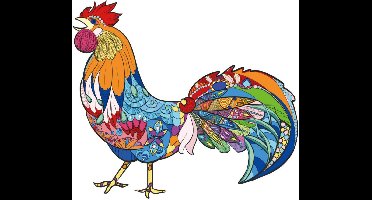 VinkToys® Legpuzzel - Haan A3 - Houten jigsaw puzzel Kip - Houten Dieren Puzzel - 200 stukjes