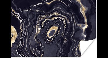 Poster Marmer - Geode - Agaat - Goud - 30x20 cm