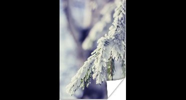 Poster Winter - Dennenboom - Sneeuw - Landelijk - 20x30 cm - Kerstmis Decoratie - Kerstversiering - Kerstdecoratie Woonkamer - Kerstversiering - Kerstdecoratie voor binnen - Kerstmis