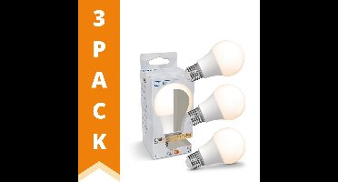 ProLong LED Lamp E27 - 8W - Warm wit - A60 Mat Peertje - 3 lampen