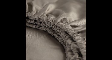 Cinderella Sundays Hoeslaken - Topper - 100% Katoen-Satijn - 2 Persoons - 180x220 cm - tot 15 cm  - Taupe