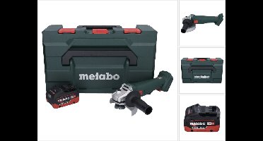 Metabo W 18 L 9-125 accu haakse slijper 18 V 125 mm + 1x accu 5,5 Ah + metaBOX - zonder oplader