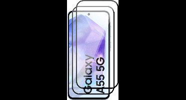 Screenprotector geschikt voor Samsung Galaxy A55 - 2x Volledig Dekkend Glas Screen Protector
