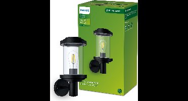 Philips Listra wandlamp - zwart - E27