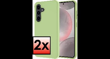 Hoesje - 2 Stuks - Geschikt voor Samsung Galaxy S24 Plus - Sterk & Shockproof - Case Siliconen - Back Cover - Telefoon Hoes - Groen