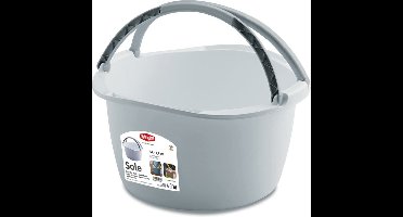 Stefanplast Wasmand/draagmand/teil met hengsel - kunststof - 16 Liter - wit - 40 x 40 x 25 cm - Schoonmaak/huishoud teilen