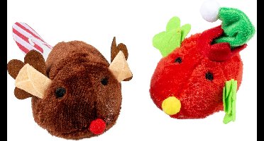 Duvoplus - Kat - Xmas Silky Muizen 2st - 13x10,5x9cm Meerkleurig - 162132