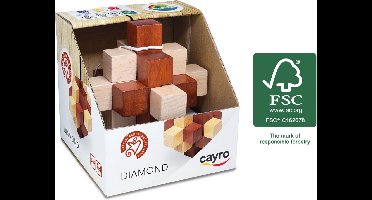 Cayro - Diamond Diamant Puzzel - Hout - Breinbreker - 10x10 CM - Geschikt vanaf 6 Jaar